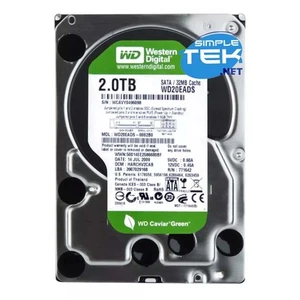 WD Vert 2TB 3,5 " SATA Disque Dur HDD Ordinateur Fixe DVR Nas Réseau - Picture 1 of 5