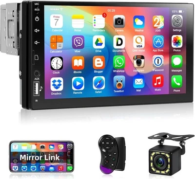 Autoradio 1 Din Universale, Bluetooth, 7 Pollici Radio Stereo Auto con Schermo - Immagine 1 di 4