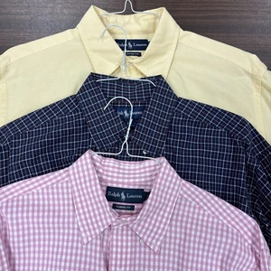 Polo Ralph Lauren Large Button Down Dress Shirts Lot Of 3 Pink Blue Yellow - Picture 1 of 21