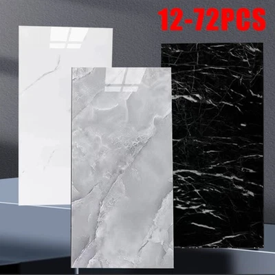 72x Self-Adhesive Marble Tiles Wall Sticker Stick On Kitchen Bathroom Home Decor - Image 1 of 4