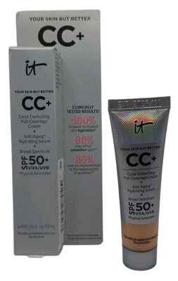 NIB It Cosmetics CC+ SPF 50 Sunscreen ~ Light Medium  0.406 Fl Oz Exp. 11/26 - Image 1 of 4