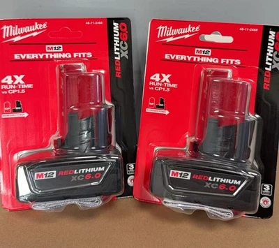 Bateria de capacidade estendida 2 peças MіІwaukеe M12 12V RED LITHIUM XC 6.0 - Imagem 1 de 3