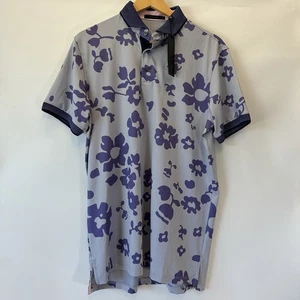 Greyson Golf Polo Uomo M Fiori Polo Catbird Nuova con etichette - Viola Floreale - Foto 1 di 10