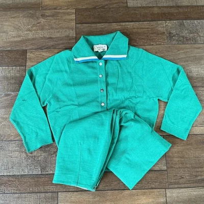 VTG Cyrano by Sebastian Wool 2-PC Set Green Sweater Skirt Women's Size S #81013 - Image 1 of 4