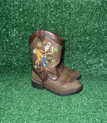 Disney Toy Story Woody Toddler Size 7 Brown Zip Up Cowboy Boots Western Southern - Image 1 of 4