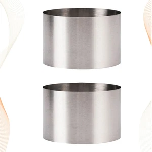2 Pcs Cookie Baking Rings Stainless Steel Jelly Biscuit Mold Cake - Picture 1 of 11