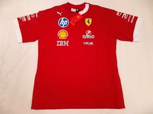 Ferrari F1 PUMA driver T shirt sz L 2025 Hamilton Leclerc IBM Peroni version - Picture 1 of 10