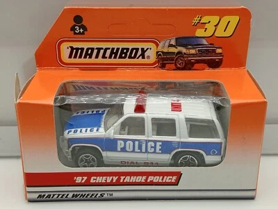 Matchbox Superfast / MB 325 - '97 Chevy Tahoe Police - White & Blue - Dial 911 - Image 1 of 4