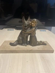 Statuette Fillette Chien Régule - Imagen 1 de 6