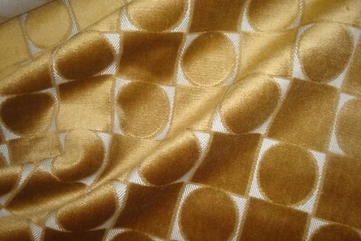 One+ yds Gaston Y Daniela Fabric Luigi Camel Gold Cut Velvet Upholstery 55"x 44" - Image 1 of 4