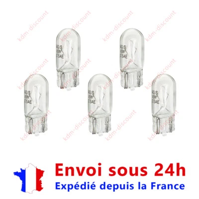 Lot de 5 Ampoules T10 W5W 12v 5w Phare Ampoule Halogène 3000k - Bild 1 von 2
