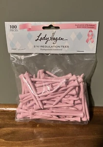 New Lady Hagen~ 100~2-3/4" Regulation Tees~Breast Cancer Foundation Sponser - Picture 1 of 2
