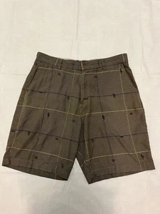 Vintage Y2K Billabong “Built To Thrash” Brown Houndstooth Plaid Shorts Mens 36 - Picture 1 of 12