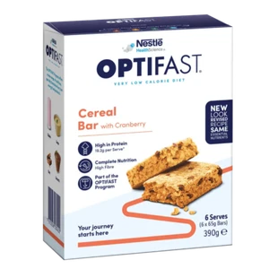 OPTIFAST VLCD 6 x 65g (390g) Bars - Cereal with Cranberry Flavour [NEW RECIPE] - Picture 1 of 5