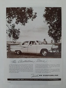 Vintage Australian advertising 1950s ad FORD MOTOR COMPANY customline car art - Picture 1 of 1