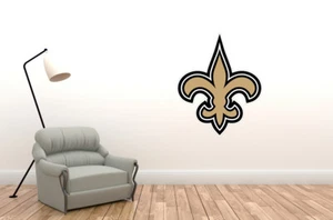 Wall Decal New Orleans Saints Logo - NFL Decor Vinyl Art Mural Sport Sticker - Picture 1 of 2