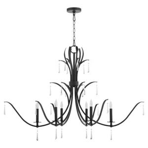 Quorum Majesty 6Lt Chandelier, Matte Black - 620-6-59 - Picture 1 of 1