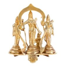 Reiner Messing-Ram Darbar Murti mit Hanuman, Sita, Laxman, göttlichem...