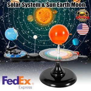 Educational Solar System Model Globe Earth Sun Moon Orbital Planet Model Kit - Picture 1 of 12