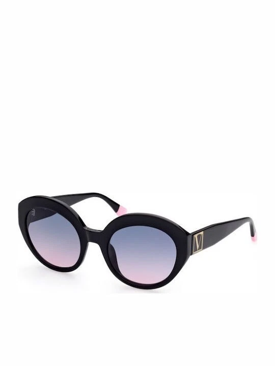 Victoria Secret VS0055 01B Black Satin Oval Plastic Sunglasses Frame 55-22-140 - Image 1 of 1