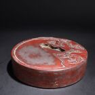 Chinese Antique Red 'Duan' Hand Carving Pine and Deer Ink Stone 'GaoDanGui'