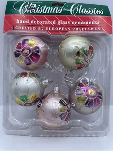 Vintage Weihnachtsschmuck mundgeblasenes Glas Weihnachtsdeko rosa Glitzer europäisch - Bild 1 von 10
