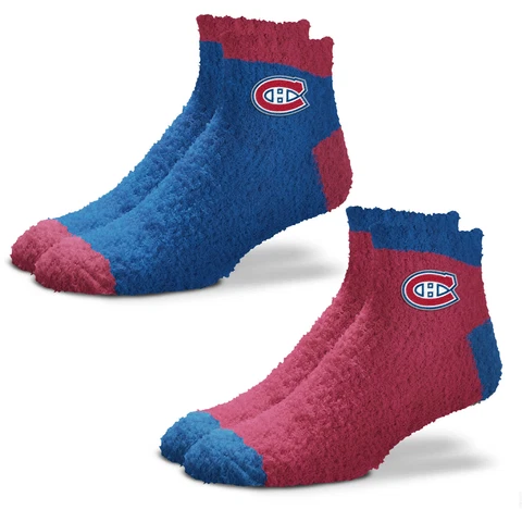 Women's For Bare Feet Montreal Canadiens 2-Pack Team Sleep Soft Socks Cover