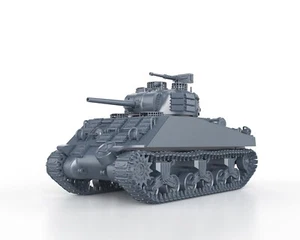 WWII US TANKS - SHERMAN M4A3 (75)w BEELZEBUB - 1/56 1/72 1/87 1/100 - Picture 1 of 4