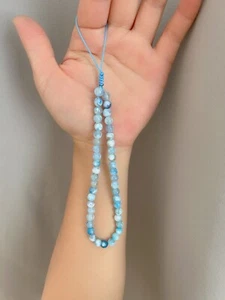 Dragon Vein Stone Beaded Phone Wrist Strap, camera strap, wallet strap, Gifting - Afbeelding 1 van 3