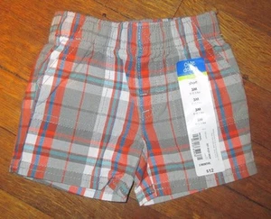 Baby Boys Plaid Shorts 3 months 100% Cotton NWT Infant Gray/Orange Summer - Picture 1 of 3