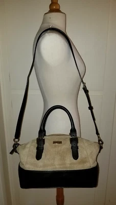 Bolso de mano Kate Spade de lino y cuero, bolso de hombro Foto 1 de 4
