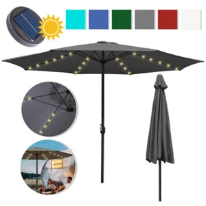 Ø3.5m Sonnenschirm Schirm UV40+ Gartenschirm LED Solar UV-Schutz Terrasse Balkon - Bild 1 von 15