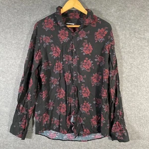 Connor Shirt Mens XL Black Red Button Up Flowers Classic Fit Formal City Z148 - Picture 1 of 11