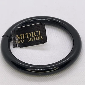 Two Sisters Medici Black Brown Acrylic Bangle Bracelet - Picture 1 of 4