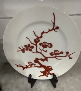 Fitz Floyd Prunier de Chine 8 Bread Salad Plates Red 1976 7 1/2 inch - Picture 1 of 7