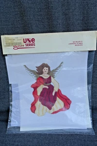New Deluxe Design Burgundy Angel Handpainted Needlepoint Canvas Stitch Guide - Picture 1 of 5