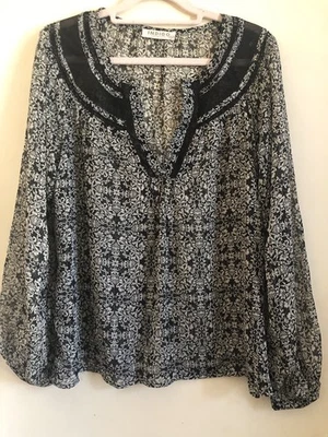 Womens Black Floral Blouse M&S Indigo Collection Size 14 - Image 1 of 4