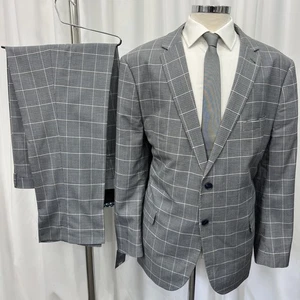 JACAMO TAILORING grau karierter Regular Fit 2-teiliger Anzug C52R W44 L31 - Bild 1 von 19