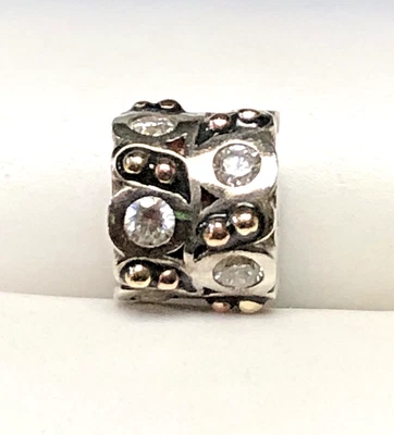 RARO Auténtico CHAMILIA A Night Out SS & 14K Oro Transparente Circonita cúbica Dije KD-78 Foto 1 de 4