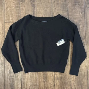 Maeve By Anthropologie Black Sweater XS NWT Boat Neck Dropped Shoulder - Picture 1 of 12