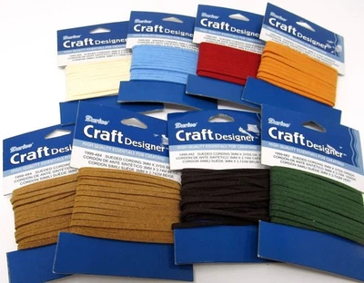 Lote de 8 Darice Gamuza Cordón Fabricación de Joyas 3mm x 3 yardas cada uno 7 Colores NUEVO Foto 1 de 4