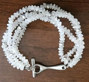 RLM Studio. 925: Rare; 4 Strand Labradorite & silver beads Toggled Bracelet 8" - Picture 1 of 11