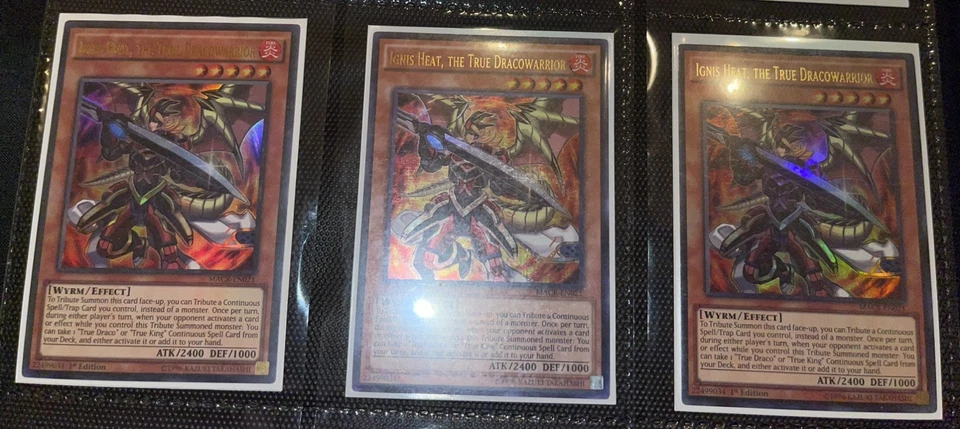 Yugioh Ignis Heat, the True Dracowarrior MACR-EN021 Ultra Rare 1st Edition LP X3 - Image 1 of 1
