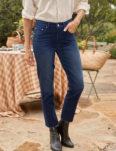 Jeans Frank & Eileen in sughero con bottoni Fly tutti i giorni donna 27 vita alta orlo grezzo $278 - Foto 1 di 13