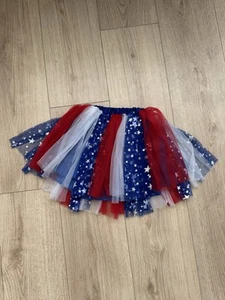 American Flag 4th of July Skirt Tutu. Red White and Blue Elastic Size Small - Picture 1 of 4