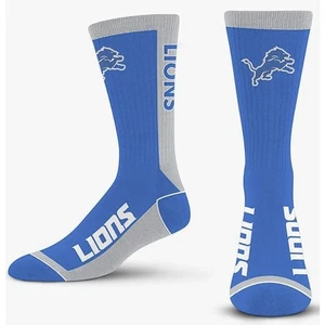 NEW Detroit Lions NFL Men's Size L (Shoe 10-13) For Bare Feet MVP Crew Socks - Picture 1 of 4