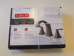 Delta FLYNN 35768LF-BL 2-Griff breite Badezimmer Wasserhahn matt schwarze Oberfläche - Bild 1 von 3