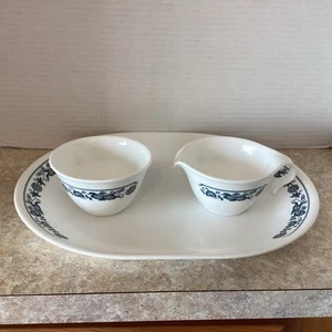 Corelle by Corning, Blue Onion Flower, Cream & Sugar, Platter, Nice. - Picture 1 of 5