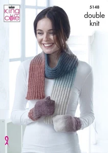 King Cole Knitting Pattern Mittens Scarf, Square/Round Cushion, Wraps KCP_5148 - Picture 1 of 3