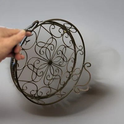 Southern Living at Home Jamestown Round Tray With Handles  Wrought Iron - Image 1 of 4